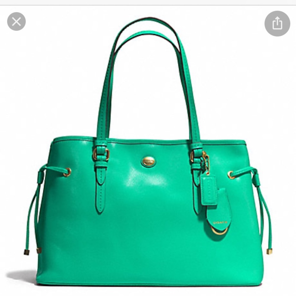 Coach Leather Drawstring Bag w/wallet